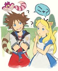 Sora Alice And Cheshire Cat Kingdom Hearts Funny Kingdom Hearts Art Kingdom Hearts Fanart