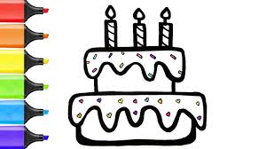 Find images of birthday cake. Dessin Et Coloriage Pour Enfants Gateau D Anniversaire Coloring For Kids Birthday Cake Youtube