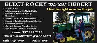 Profile for Rocky “Black” Hebert Parish Councilman District 6