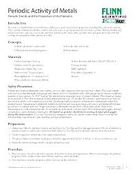 Introduce Periodic Trends With This Exciting Demo Of The Activity Of Metals Chemistry Activities Activities Lab Activities