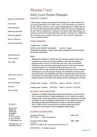 Entry Level Project Manager Resume Example Cv Junior Management Program Summary No Ex Job Resume Examples Teacher Resume Examples Project Manager Resume