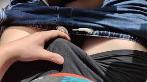 Lithuanian boy masturbating in public car