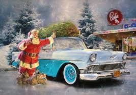 The Pause That Refreshes Hot Rod Art By Rat Rod Studios Www Ratrodstudios Com Retro Christmas Cards Christmas Art Vintage Christmas Cards