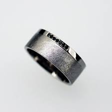 Men 9 00mm Wide Wedding Band With Black Diamonds Modern Men Black Diamond Ring Mens Black Diamond Rings Rings For Men