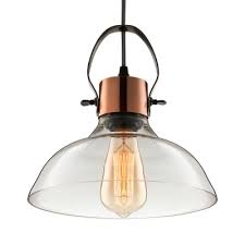 Industrial Style Barn Drop Light Clear Glass Single Head Pendant Lighting In Copper For Kitchen Beautifulhalo Com