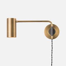 Black And Brass Wall Sconce Plug In Envoy Swing Sconce In 2020 Wall Sconces Bedroom Plug In Wall Sconce Plug In Wall Lights