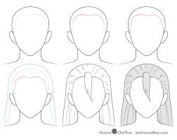 Need ideas for long hairstyles? How To Draw Anime Male Hair Step By Step Animeoutline