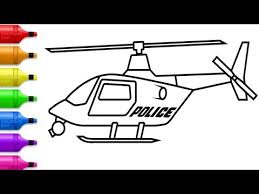 Kertas mewarnai helikopter belajarmewarnai info. Cara Menggambar Helikopter Polisi Youtube