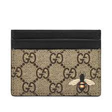 The inscription is subtle and beautiful. Gucci Gg Supreme Bee Card Holder Beige End