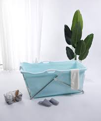 Schwanlein Mobile Badewanne Faltbare Badewanne128cm Mit Seifenkorb Nackkissen Hocker Praktisch Und Tragbar Turkis Amazo Mobile Badewanne Badewanne Wanne