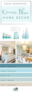 Blue / green colors inspired by water and waves. Looking For A Cool And Calming Refresh Keep Your Home Decor Current With Ocean Inspired Paint Colors F Ocean Inspired Bedroom Blue Home Decor Ocean Home Decor