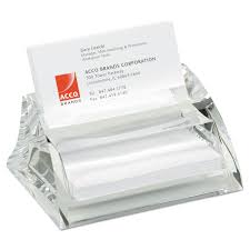 Each desk business card holder comes in a clear acrylic plastic. Stratus Acrylic Business Card Holder By Swingline Swi10135 Ontimesupplies Com