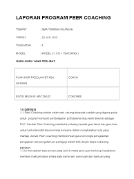 Latar tempat novel pantai kasih beserta contoh. Laporan Program Peer Coaching