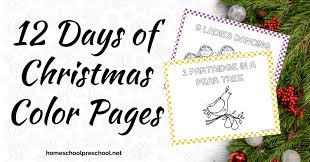 Twelve days christmas coloring pages coloring home. Free 12 Days Of Christmas Coloring Pages For Preschoolers