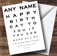 Amazon Com Eye Chart Old Age Funny Personalized Birthday