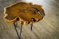 Live Edge Wood End Table - Mid Century Modern - Handcrafted ...