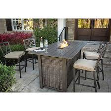 Bar height fire pit table sets. Agio Davenport 5 Piece Outdoor Bar Height Fire Pit Set Bed Bath Beyond