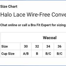 Wacoal Halo Bralette Black Lace Sz 36b Or 36c