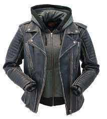 Women S Vintage Vented Ccw Motorcycle Jacket With Hoodie La2516vhk Leather Jacket With Hood Womens Hooded Jackets Motorcycle Style
