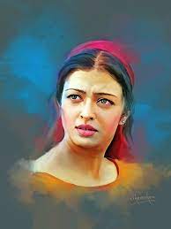 Aishwarya Rai Digital Painting Digital Painting Portrait Portrait Painting Most Beautiful Paintings