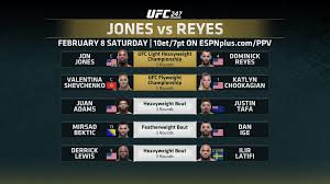 This card airs from now. Ufc 247 Main Card Bout Order Set Mma