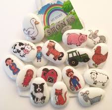 Farm Story Stones Animals Story Down On The Farm Farmer Tractor Pretend Play Imaginative Play Educational Story Stones Rock Crafts Hand Painted Stones