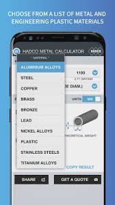 Metal Weight Calculator Smart Phones App Hadco Metal Trading
