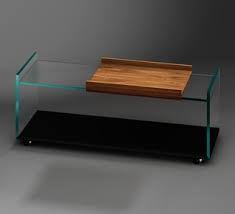 Coffee table cesar dark with fiber glass base in dark matte finish and with top in walnut wood. Buy A Black Glass Coffee Table In Modern Design Dreieck Design