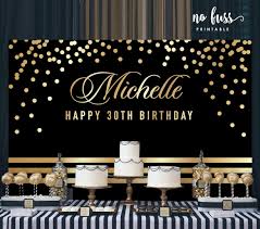 Black And Gold Backdrop Ideas Black And Gold Backdrop Adults Party Banner Poster Etsy Birthday Backdrop Gold Backdrop Gold Birthday Party