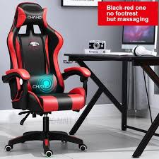 In addition to the lumbar massage pillow. Wholesale Computer Gaming Chair Racing Style High Back 360 Degree Swivel Home Office Chair Steel Feet Black Red From China Tvc Mall Com