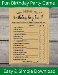 Read on for some hilarious trivia questions that will make your brain and your funny bone work overtime. Party Favors Printables 35th 7 Birthday Games For Her Bundle Birthday Games 25th 21st Birthday Trivia Games 20th Adult Birthday Party 30th 45th Party Favors Games