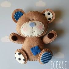 Felt Bear Tig Isi Semasi Dolgu Oyuncak Hayvan Ayicik