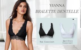 .tendu coussin siège et coussin. Yianna Femme Soutien Gorge Dentelle Sans Armature Rembourre Brassiere Lace Bralette Bustier Femme Vetements