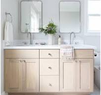 Specialized Double Sink Wood-Grain Shaker Bathroom Cabinet ...