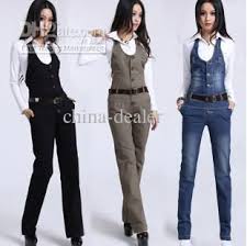 High Waisted Braces Trousers One Piece Jumpsuit Macacoes Looks Moda