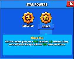 Close your eyes and shoot. Colette Second Star Power What Do You Think Brawlstars