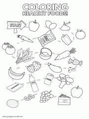 Drawing printable healthy food coloring pages. Healthy Food Coloring Pages Food Groups