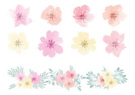 450x470 flowers patterns vector clipart royalty free download. Vector Watercolor Hawaiian Flower Elements Free Vector Download 369767 Cannypic