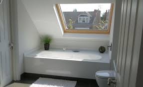 This modern bathroom occupies an attic space with a skylight in a vaulted ceiling. Drsbi48 Decorate Roof Small Bathroom Ideas Hausratversicherungkosten