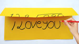 An easy to make, personalized and sentimental card to make for anyone you love! How To Turn Word Anything In To A I Love You Paper Folding And Writing I Love You Amazing Art Youtube