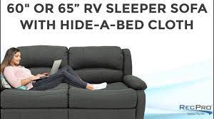 60 65 Rv Sleeper Sofa With Hide A Bed Cloth Youtube Slanted chrome legs give this convertible sleeper a smart modern look.