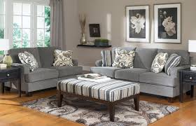 Sectional sofas & sets in fabric and leather. Gray Colour Of Big Sofa Design With Six Beautiful Cushions One Pouffe Design As A Table