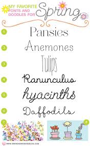 My Favorite Spring Fonts Fun Springtime Doodles Spring Font Scrapbook Fonts Lettering Fonts