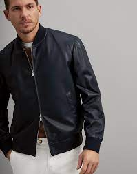 Silk Effect Nappa Leather Bomber Jacket Cool Suits Leather Bomber Jacket Bomber Jacket