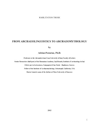 Facultatea de istorie şi filosofie contact str. From Archaeolinguistics To Archaeomythology Facultatea De Istorie