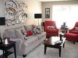 Blackout grommet curtains for living room red white grey and black vertical stripes home decor treatment thermal darkening drapes window red and black curtains 84 inches long for living room decor set of 1 single sheer panel grommet modern ombre elegant curtains for bedroom. Southeast Oakville Contemporary Family Room Contemporary Living Room Toronto The Expert Red Living Room Decor Grey And Red Living Room Living Room Red
