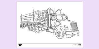 Primary colors are everywhere when we take the time to notice. Free Log Truck Colouring Page Colouring Sheet