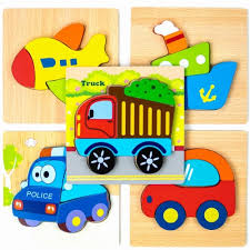 Jigsaw puzzles for 5 and over; Bhappy Wooden Jigsaw Puzzles Vehicle Patterns For Toddlers Kids 1 2 3 Years Old Gift 5 Pcs Truck Educational Toys Planet