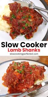 Slow Cooker Lamb Shanks Recipe In 2020 Slow Cooker Dinner Recipes Lamb Shanks Slow Cooker Slow Cooked Lamb Shanks