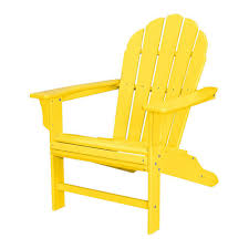 Trex Outdoor Furniture Hd Lemon Plastic Patio Adirondack Chair Txwa16le The Home Depot Trex Outdoor Furniture Adirondack Chairs Patio Patio Adirondack